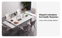 Extendable Top Expandable Rectangular Table Set Modern design Expandable Table and Chair Set Space-Saving Design Dining Room Group Easy to Clean for Apartment Dwellers, Families, Homeowners, Small Living Spaces, Dinner Parties, Kitchen