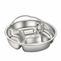 Divided Steamer Plate Deepened Design Round Portion Control Plate for Dieters
