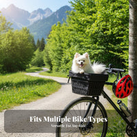 Front Cycle Pet Basket Safety Leash Front Mount Pet Basket Bike Dog Carrier Quick Release Small Dog Bike Seat Breathable Mesh