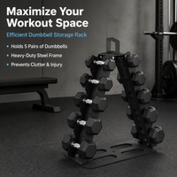 Black Steel Dumbbell Rack 4 Tier for Home Gym Storage Hex Dumbbells Matte Finish