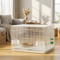 Foldable Chick Breeding Cage with Front Door, Iron Metal Wire Foldable Pet Enclosure, No Wheels Indoor Quail and Duckling Cage Storage Unit