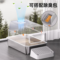 Xiaomiao Fully Enclosed Large Stainless Steel Cat Litter Box with Odor Control and Splash Prevention