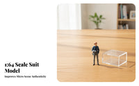 2.8 Cm Tall Miniature Male Figure Standing 1:64 Scale Figure Realistic Details Suit-Wearing Figurine