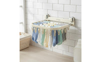 Wall-Mounted Dehydrating Rack Large Capacity Foldable Clothes Hanger Rack No Tools Required Sock Dehydrating Hanger for Renters, Students