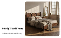 Nordic Nordic design Wavy Headboard Frame Retro Design Bedroom Furniture Minimalist visually appealing foundation Bed box-coil-complimentary coil Needed for Apartment Dwellers, homeowners, Teenagers, Guest Room