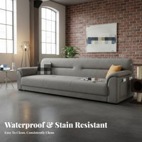 Straight-Line Settee Latex Filling Sofa Minimalist Design Couch for Pet Owners, Small Space Dwellers, Living Room, Apartment, Lounge Area