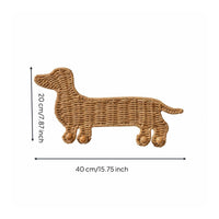 Woven Dachshund Hook Rack Decorative Home Organizer Space-Saving for Entryway