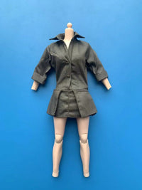 zqn 1/6 女兵人 衣服 连衣裙 连体衣 军绿色 工装衣 瘦身 模型