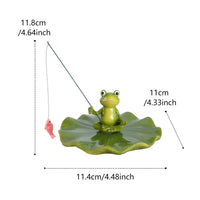 Buoyant Fishing Frog Statue Decor Frog on Lily Figurine for Pond