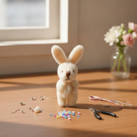 Hare Pendant with Cord Miniature Miniature Stuffed Toy Soft Soft Toy Hare for Kids, Crafters, Bags, Keyrings