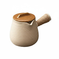 opening Flame Tea Kettle Dry Heat Clay Teapot with Lid Rustic Chinese Style Drinkware for Campfire