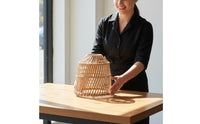 Woven Rattan Lampshade Handmade Woven Hanging Light Rustic for Restaurant, Hotel
