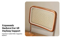 Rattan Back Swivel Chair Wear-Resistant Rattan Back Rolling Chair Easy to Clean