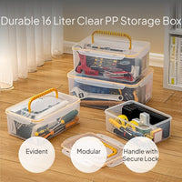 Transparent Stackable Tool Box Organizer Storage Case