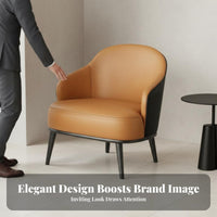 3 Pieces Upholstered Tub Chair and Table Set Modern Design Reception Seating Sturdy Frame Easy Assembly for Guests, Waiting Room
