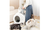 Enclosed Self-Cleaning Cat Litter Box Washable Automatic Cat Litter Box Hygienic Sealed for Cats, Indoor, Apartments