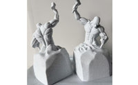 2 Pieces Muscular Male Figurine Sculptural Statue Speckled for Desktop Display