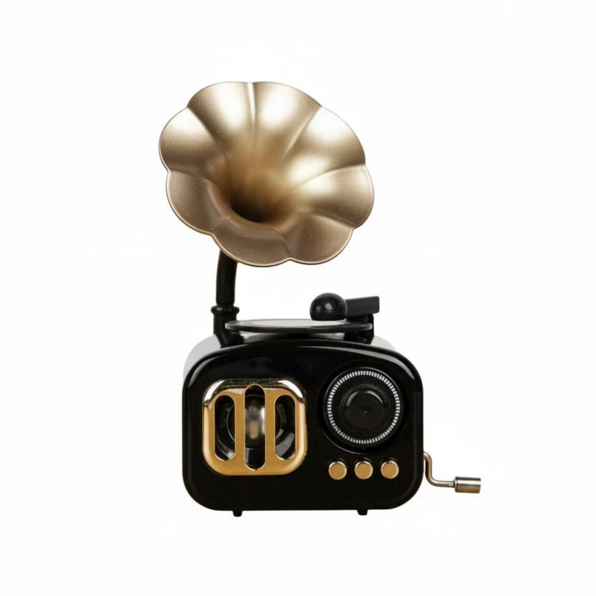 Clockwork Mechanism Vintage Gramophone Music Box No Batteries Required Retro Phonograph Music Box Nostalgic Charm Miniature Phonograph Ornament Creative Gift for Desktop, Living Room