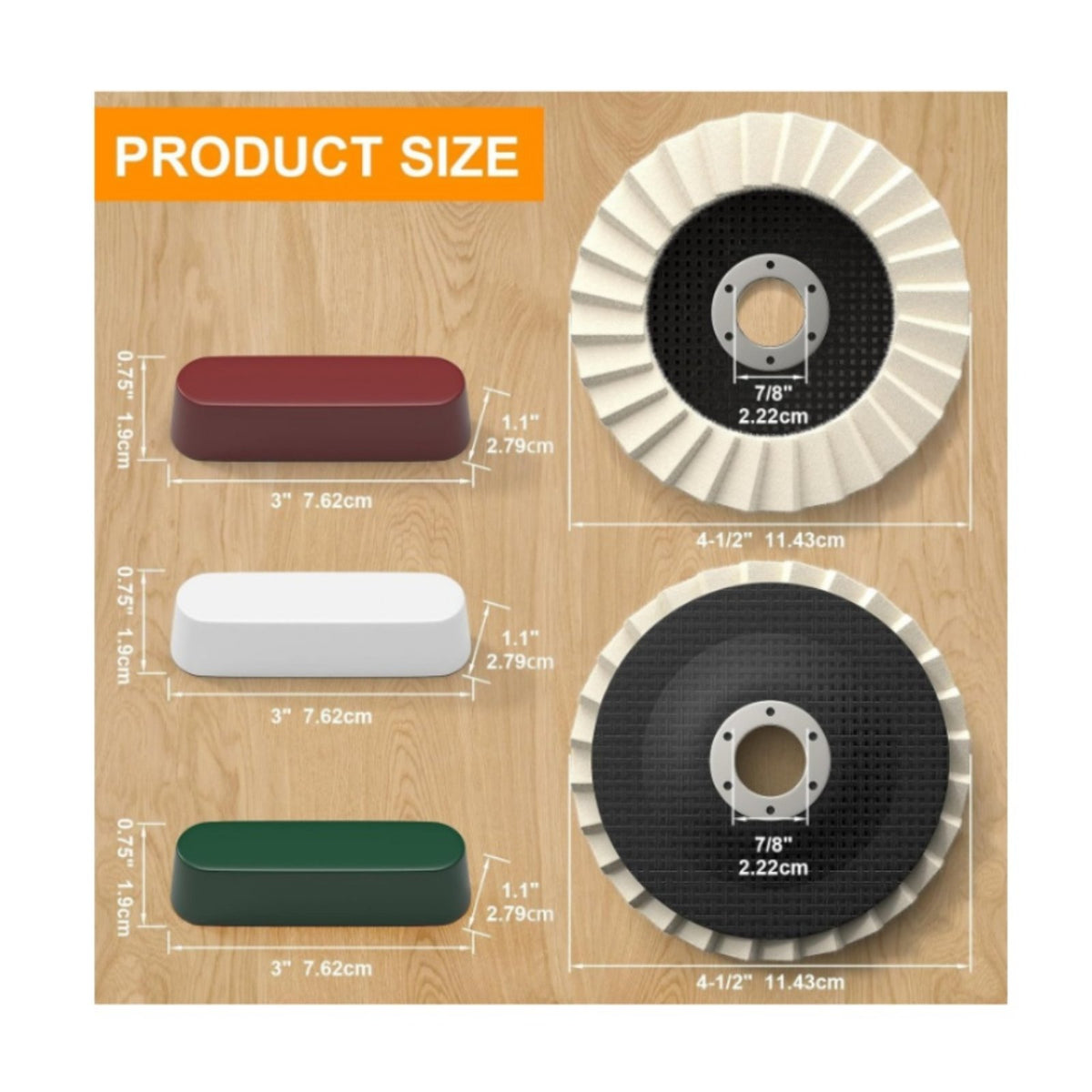 7 Pieces Wool Polishing Wheel and Kit Quick Rust Removal for Workshop