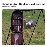 7 Pieces Includes Carrying Case 7-Piece Camping Kitchen Set Lightweight Portable Camping Kitchen Utensil Set Sturdy for Campers, Travelers