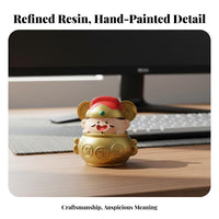 Prosperity Deity Figurine Good Luck Gift Cute Wealth Deity Statue Versatile Decor Chinese Wealth God Statue for Business Owners, Drivers, Home