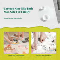 Non-Slip Bath Mat, Quick-Dry Shower Mat with Suction Cups, Waterproof Bathroom Rug for Children and Adults