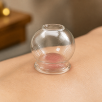 Shatterproof Resistant Glass Fire Cupping Set, Traditional Thickened Clear Glass Cupping Jar, Professional Cupping for Relief