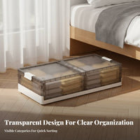 Wheeled Under-Bed Container foldable Organizer container Foldable Design for Closet