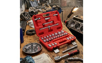 Chrome-Vanadium Ratchet Wrench Tool Kit Portable Socket Wrench Set with Case Long-Lasting Mechanics Tool Set Precision for Auto Repair, Roadside Emergencies