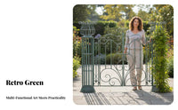 Classic Garden Gate Garden Arch Planter Arbor Outdoor Rust Resistant Iron Construction Intricate Scrollwork Suitable for Courtyard Gardeners Villa Entryway