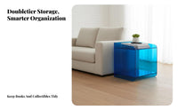 Transparent C-Shaped Table Minimalist Design Nightstand Stain Resistant