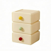 3 Pieces Desktop Drawer Storage Box Rounded Edges Desk Compact Storage Container
