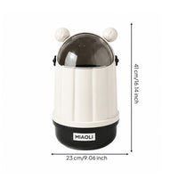 Translucent Lid Bear Trash Can Glossy Lidded Trash Can Domed Top Home Decor for Indoor