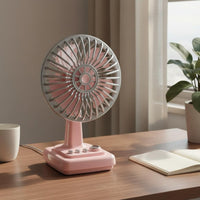 Retro Table Fan 3-Speed Mini Desk Fan Portable for Desktop, Students