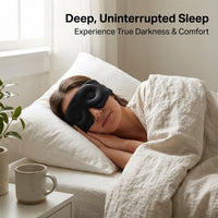 3D Contoured for Sleeping Blackout Light Blocking Masks for Travel, Unisex with Adjustable Strap, Black