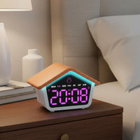 House Shaped Alarm Timepiece Multicolor Display LED Digital Timepiece Double