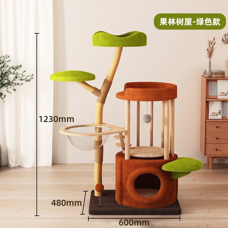树屋猫爬架猫窝猫树一体四季通用实木猫架家用不占地冬季保暖猫屋