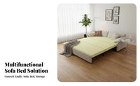 Foldable Folding Sleeper with Large Rounded Arms 2-in-1 Design Sofa Bed Space-Saving transfor-meterable Couch soft Texture for Apartment Dwellers, Students, Families, Small areas, Guest Room, Bedroom