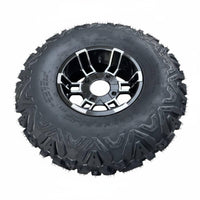 4 Pieces All Terrain ATV Tire Wheel Sturdy Aluminum Rugged-Pavement Rim Tire Wear Resistant ATV Wheel Rim Enhanced Traction for Rugged-Road Vehicle Owners, Beach, Mud
