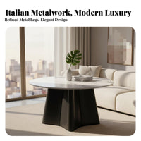 2 Pieces Round Nesting Coffee Tables Space Saving Round Nesting Table Set Easy to Clean Food-Safe Surface for Bedroom, Office