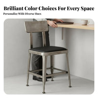 Metal Stool with support manufacturing aesthetic Lowsupportrest Metal Stool Vintage Design Stackable for Adults
