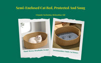 Woven cat bed with removable cushion