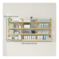 Iron Frame Wall Rack Space Saving Wall Mounted Bookshelf Modern Design Multi-Tier Display Shelf for Living Room, Kitchen, Coffee Shop