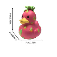 Duck Figurine with Fruit Pattern Whimsical Figurines Vibrant for Desk, Bookshelf