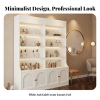 Cosmetic Display Cabinet High Visibility Salon Product Display Unit Modern Elegant Salon Product Stand for Boutique Owners, Spas, Boutiques