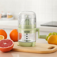 Compact Manual Juicer with Dust Cover Countertop Hand-Crank Juicer for Kitchen, Home, Small Areas
