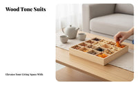 Keeps Items Separate Multicompartment Wooden Box Multifunctional Wooden Sorting Tray Natural Wood Look desktop Organizer Sturdy Construction for hot beverage lovers, Home Organizers, Desktop, Living Room, Kitchen, Bedroom