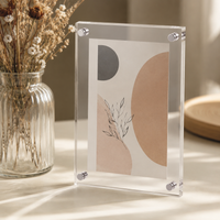 Acrylic Photo Frame, Double-Sided, Photo Stand, With Stand, Transparent, Desktop, Photo Frame, For Living Room & Office
