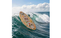 41-Inch Stand up Paddle Board Teardrop Shape Paddle Board Skull Print Wooden Surfboard Colorful