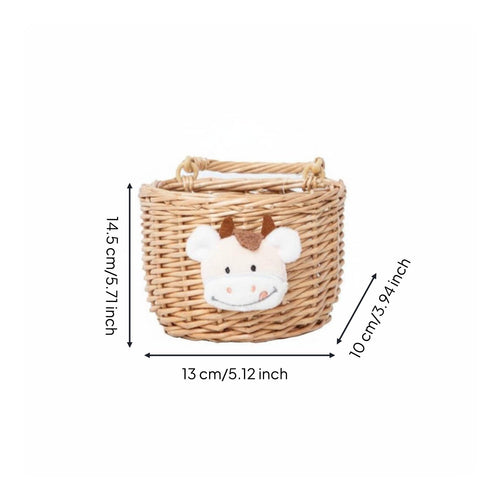 Wall Mount Rattan Basket Multi-Purpose for Kitchen, Bathroom, Kids